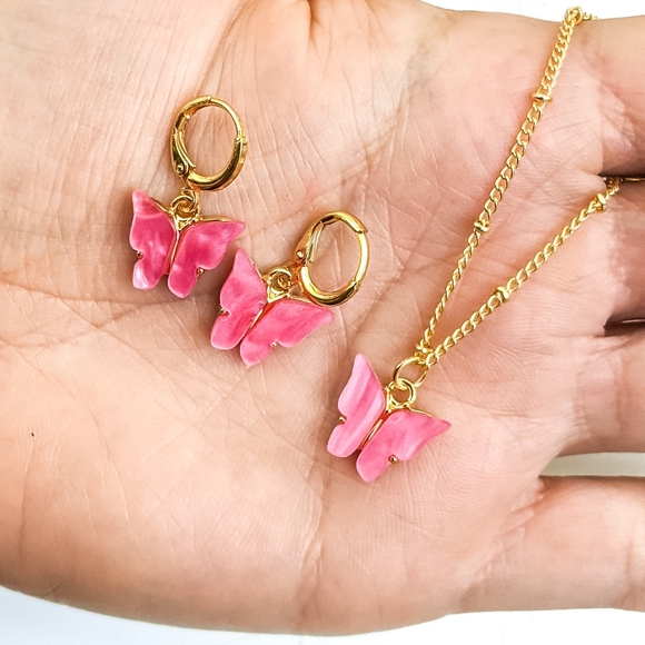 3 Pc Set Holographic Iridescent Acrylic Gold Jewelry Sets - Picture 4 of 12